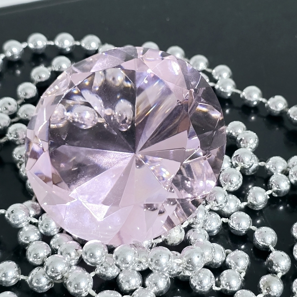 Crystal Pink Cut Glass Diamond Paperweight - Picture 8 of 11